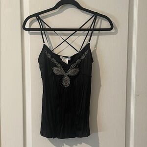 One Step Ahead Black Camisole with Beaded Detail